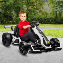 Load image into Gallery viewer, 24V Electric Go Kart,300W Powerful Drift Kart for Kids, Electric Pedal Kart, with 300W Strong Motor-White
