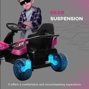 24V Ride on Car for Big Kids, Battery Powered Electric UTV, 3.7MPH Toddler Electric Go Kart, Aged 3-8 Years Old, Pink