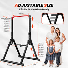 Load image into Gallery viewer, DOBESTS Power Tower Pull Up Bar Free Standing - Black Style 3 - Red Bar
