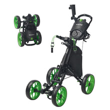 Load image into Gallery viewer, FLAGTAG Golf Push Cart 4-Wheels,Folding Golf Cart, Golf Pull cart with Cup Holder,Umbrella Holder,Cooler Bag, Foldable with one-Click,Handle Height Adjustable,Drink Holder,Walking Push cart
