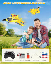 Load image into Gallery viewer, Rechargeable Batteries Easy to Fly RC airplane Toy for Kids Boys Adults Beginners (Yellow)
