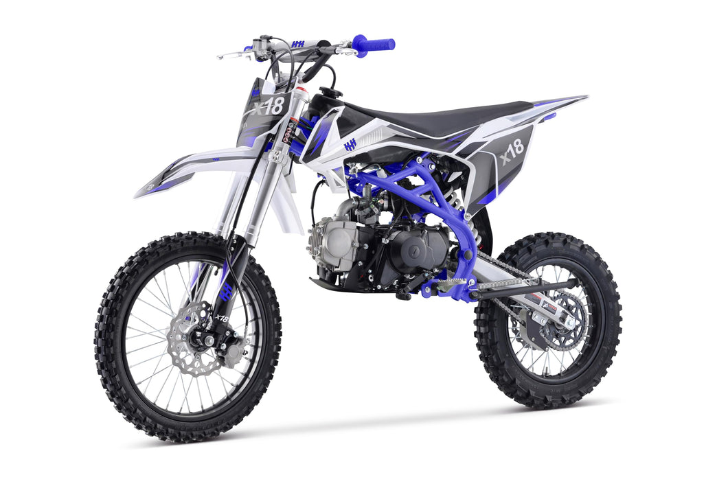 Upgraded 125cc Dirtbike X18 Dirt Bike DB X18 Racing DB18 Dirtbike 125cc 4 Speed Manual Clutch and Big Size Tires 17