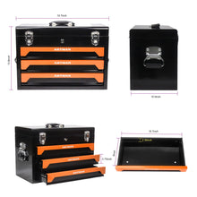 Load image into Gallery viewer, ASKVDL 439PCS Tool Set with 20 Inch Portable 3 Drawer Steel Toolbox Black Orange
