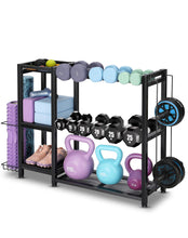 Load image into Gallery viewer, FHXZH 3-Tier Dumbbell Rack Stand Only - Adjustable Weight Rack for Home Gym -(Black)
