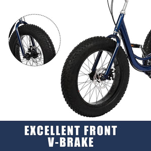 Adult Tricycles 7 Speed, Adult Trikes 20 inch 3 Wheel Bikes, Three-Wheeled Bicycles Cruise Trike with Shopping Basket