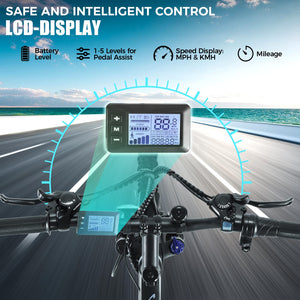 Electric Bike for Adults, [Peak 750W Motor] Electric Mountain Bike, 26" Sunshine Commuter Ebike, 55 Miles 22MPH Electric Bicycle