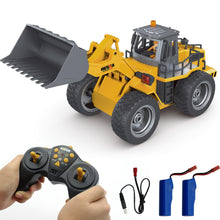 Load image into Gallery viewer, 9 Channel RC Front Loader, 4WD Alloy Shovel Loader Tractor, 2.4Ghz RC Bulldozer Construction Vehicle Radio Control Tractor

