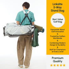 Load image into Gallery viewer, 5-Way Linkslite Waterproof Lightweight Golf Stand Bag (Verdant Mist)
