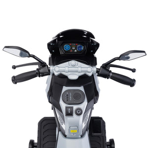 12V Electric Motorcycle for Kids Ride on Toys Motorbike Battery Powered Off-Road Dirt Bikes, Silver