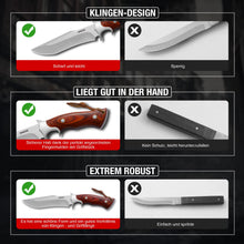 Load image into Gallery viewer, Omesio Hunting Knife Handmade Set EDC Fixed Blade Hunting Knives, Knives for Men, Wood Handle
