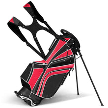 Load image into Gallery viewer, Mayjooy Golf Stand Bag, Portable Carry Golf Bag w/Ergonomic Dual Straps &amp; 6 Way Top Divider, Lightweight Carry Organizer Pocket w/Umbrella Ring, Ideal for Men &amp; Women (Red)
