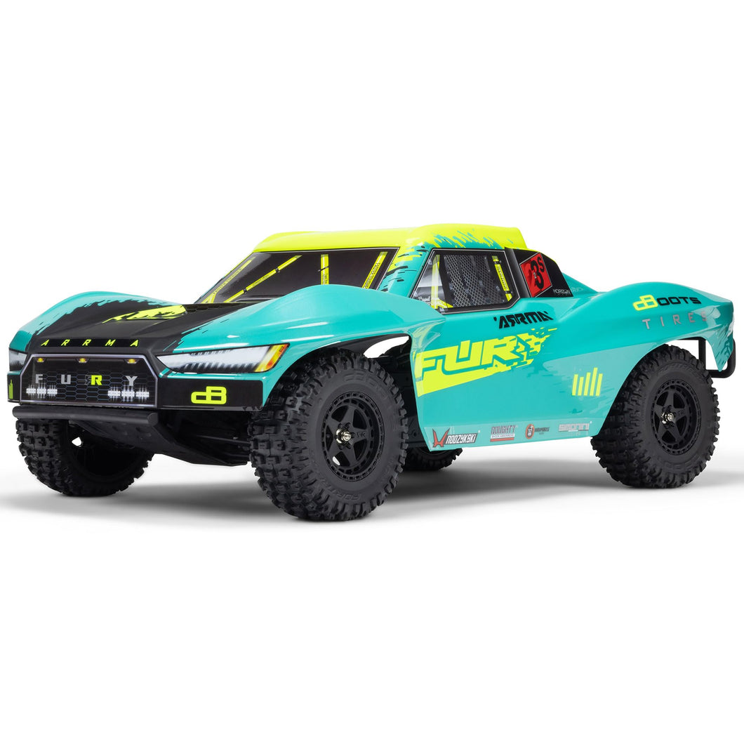RC Truck 1/10 Fury 2wd 223S BLX Brushless Short Course Truck RTR (Battery and Charger Not Included) with DSC, Green