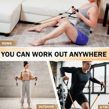 Load image into Gallery viewer, WHATAFIT Resistance Bands, Exercise Bands，Resistance Bands for Working Out, Work Out Bands with Handles for Men and Women Fitness, Strength Training Home Gym Equipment Gradient Coffee
