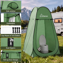 Load image into Gallery viewer, Wolfwise Pop Up Shower Tent for Camping Essentials, Portable Instant Changing Tent with Ventilation Window &amp; Carry Bag, Privacy Dressing Room Bathroom Toilet for Beach &amp; Outdoor, Extra Tall, Green
