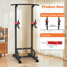 Load image into Gallery viewer, RELIFE REBUILD YOUR LIFE Power Tower Pull Up Bar Station Workout Dip Station for Home -Red
