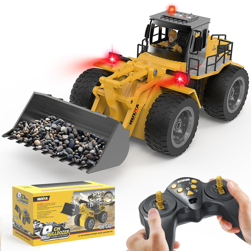 RC Bulldozer RC Vehicles Construction, Remote Control Bulldozer Kids Toys, 2.4G Radio Wireless 4WD Rear-Mounted