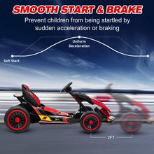 Load image into Gallery viewer, 24V Kid Go Kart, Drifting Car, 7AH Battery Powered Electric Vehicle, w/150 * 2 Motors, Soft Start, Music, Grey
