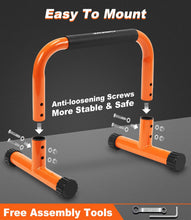 Load image into Gallery viewer, TABEKE Push Up Bar, 12" High Parallettes Bars &amp; Dip Bar - Orange

