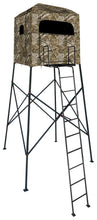 Load image into Gallery viewer, OL'MAN 12' Fortress Deluxe Quad Pod Tower with Blind, 2-Man Elevated 5 x 5 Deer Hunting Stand
