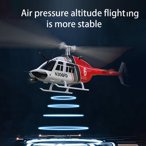 Remote Control Helicopter, 1:33 Scale Bell206 Helicopter 2.4G 4CH RTF Single Propeller Aileron Free, Six-axis Gyroscope, Modular Battery (1 Batteries)