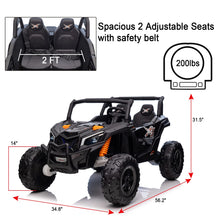 Load image into Gallery viewer, 24V Kids Electric UTV Toy Car with Remote Control, All-Terrain Off-Road Ride On Vehicle for Big Kids 3-8 Years, Powerful Motor (Black)
