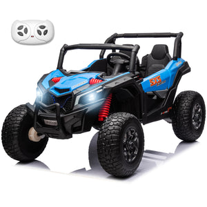 24V Ride On Toys for Big Kids 3-8 Years Old with Parent Remote Control, 4WD Electric Car with EVA Tires, Blue