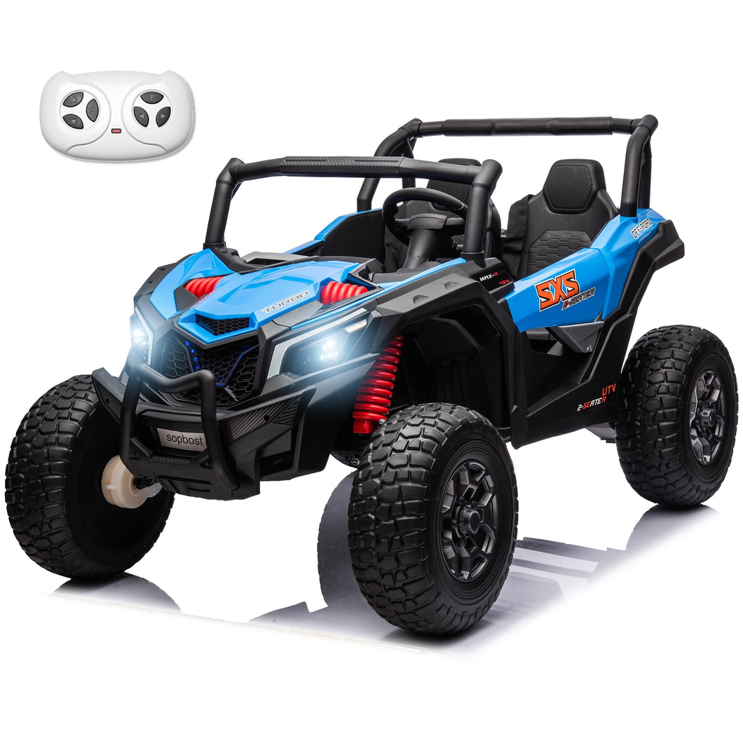 24V Ride On Toys for Big Kids 3-8 Years Old with Parent Remote Control, 4WD Electric Car with EVA Tires, Blue