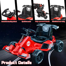 Load image into Gallery viewer, 12V Electric Go Kart for Kids, Electric Pedal Kart with Remote Control, Music, Lights, Accelerator and Brake (White)
