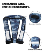 Load image into Gallery viewer, Owntop Automatic/Manual Inflatable Vest, Manual Convertible Option, Low Profile, Zipper Closure, Inflatable Fishing Jacket for Kayaking, Boating and Fishing, 24g CO2 Cylinder Included

