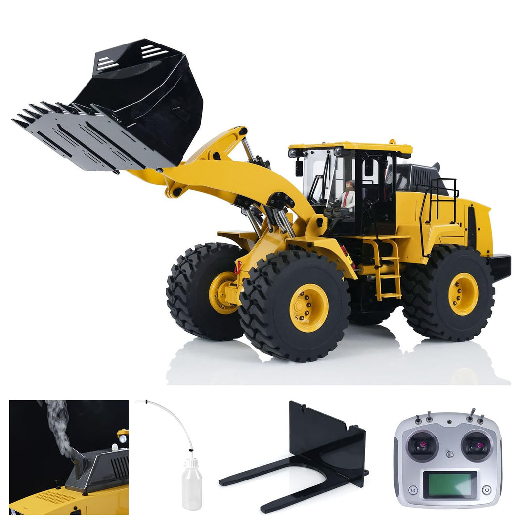 1/14 Hydraulic RC Loader Metal Radio Control Construction Vehicle Smoke Sounds for Adult Hobby