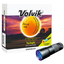 Load image into Gallery viewer, Volvik Vivid Twilight Glow in the Dark Golf Balls (Flashlight Combo Pack, Orange)
