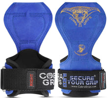 Load image into Gallery viewer, Cobra Grips Weight Lifting Gloves with Adjustable Neoprene Padded Wrist Wraps -(PRO Blue Leather)
