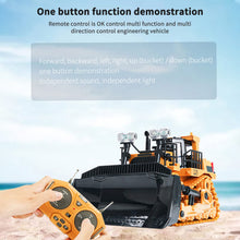 Load image into Gallery viewer, RC Bulldozer, 1:24 Scale Remote Control Bulldozer, 2.4GHz 9 Channel RC Construction Truck, Engineering Vehicles Educational Toys

