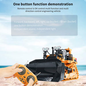 RC Bulldozer, 1:24 Scale Remote Control Bulldozer, 2.4GHz 9 Channel RC Construction Truck, Engineering Vehicles Educational Toys