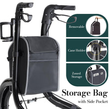 Load image into Gallery viewer, HolyHeal 3 Wheel Walkers for Seniors, Lightweight Rollator Walkers Foldable for Elderly with Cane Hold and Cup Hold, Height Adjustable Aluminum Three Wheel Rolling Walker Mobility Aid, Black
