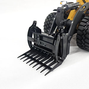 Metal Root Rake Grapple Attachment for 1/14 MTM RC Hydraulic Loader WA480 E260L Construction Vehicle Model Parts Hobby Grade Model