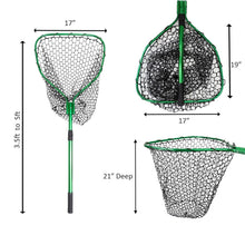 Load image into Gallery viewer, UMT Telescopic Fishing Landing Net 3.6–5 FT, Rubber Mesh, Green
