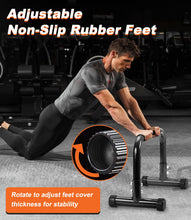 Load image into Gallery viewer, TABEKE Push Up Bar, 12" High Parallettes Bars &amp; Dip Bar - Black
