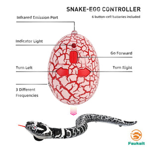 Remote Control Snake Toy RC Robot Electric Snake Toy Fast Moving of Fake Rattlesnake Christmas Halloween Toys (Black)