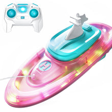 Load image into Gallery viewer, Remote Control Boat for Kids - Water Spray RC Boats with LED Lights for Pool &amp; Lake, 2.4GHz Speed Boat with 20+ Mins Runtime
