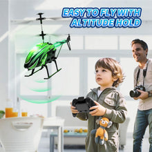 Load image into Gallery viewer, Dwi Dowellin RC Helicopter, Remote Control Helicopter Toy for Kids with 26 Mins Flight(2 Batteries), 8 Light Modes,Easy Control for Boys Girls Age 8-12(Green)
