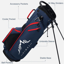Load image into Gallery viewer, GoHimal Lightweight 14-Way Golf Stand Bag for Men &amp; Women Dark Blue
