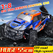 Load image into Gallery viewer, RC Cars Remote Control Car for Boys 2.4 GHZ High Speed Racing Car, 1:8 RC Trucks 4x4 Offroad with 2 Batteries
