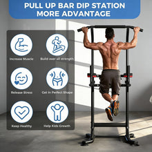 Load image into Gallery viewer, ZENOVA Pull Up Bar, Multi-Function Power Tower Dip Bar Stand Station - Black
