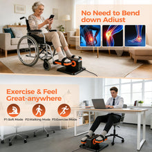 Load image into Gallery viewer, ESL Under Desk Elliptical - Portable Leg Exerciser with Pedal Strap for Seniors, Compact Seated Elliptical with Remote Control, LCD Display Electric Elliptical (New Black Style with 2 Pedal Straps)

