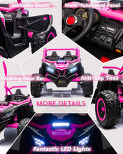 Load image into Gallery viewer, 24V 7AH 2 Seater Power Wheels for Big Kids, 25&quot; 4WD Large Kids&#39; Electric Vehicles with Remote Control for Girls Boys, Pink
