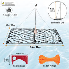 Load image into Gallery viewer, QualyQualy 2 Set Castable Crab Trap Kit, Foldable Crabbing Net with Rope &amp; Bait Clip, Crab Snare/Pots/Traps for Blue Crabs, Dungeness, Crawfish Portable Crabbing Equipment
