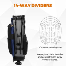 Load image into Gallery viewer, uniHimal 14-Way Golf Stand Bag, Lightweight Golf Bag for Men Black
