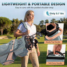 Load image into Gallery viewer, Tangkula Golf Cart Bag with 14-Way Full Length Dividers, Light Pink
