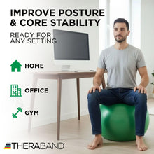 Load image into Gallery viewer, THERABAND Pro Series Exercise Ball, 26" Green Stability Ball for 5'7"–6'1" Users
